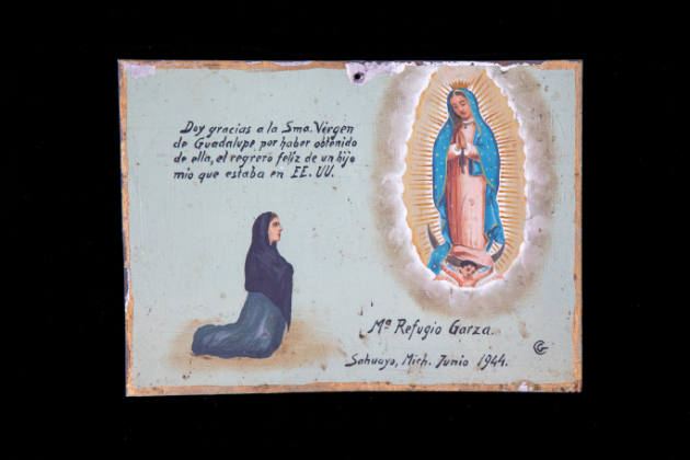 Artist unidentified, “Ex-voto to the Virgin of Guadalupe,” Sahuayo, Michoacan, Mexico, 1944, Oi…