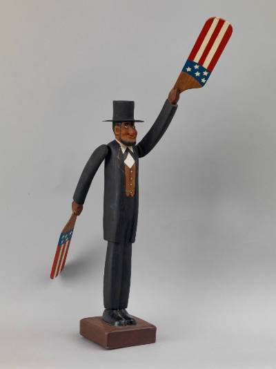 Janice Fenimore, “Whirligig; Lincoln,” Madison, New Jersey, 1978, Paint on mahogany, 22 1/2 × 3…