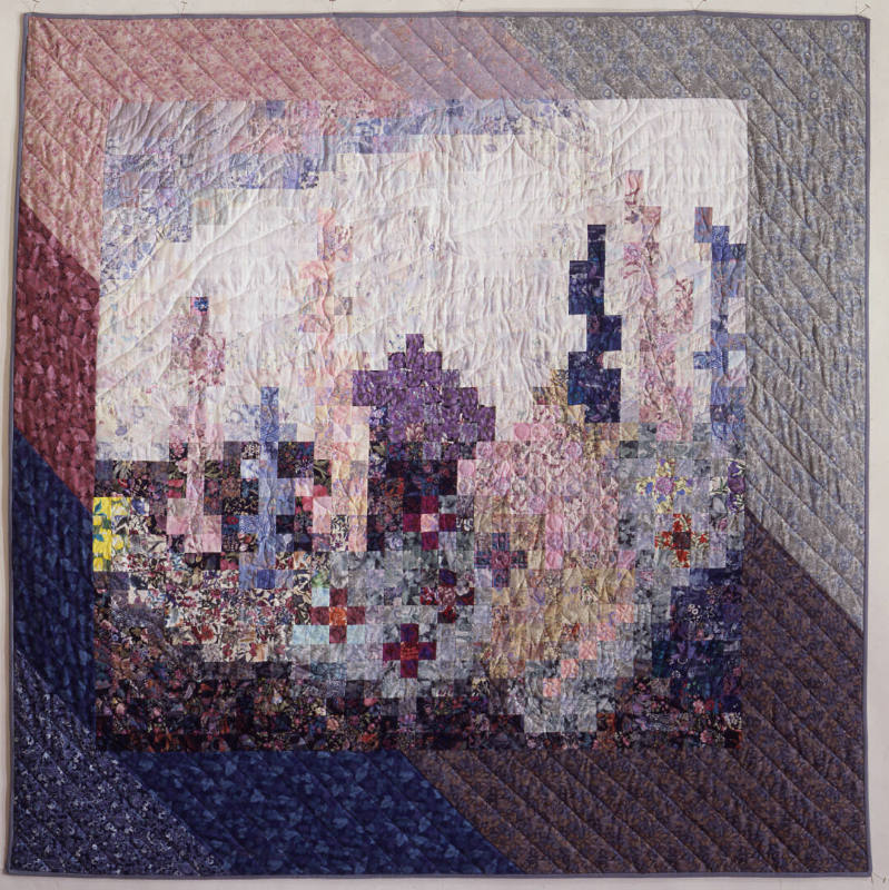 Wendy C. Reed, “Hoffman Garden,” Bath, Maine, 1991 Cotton, 72 × 72 in., Collection American Fol…