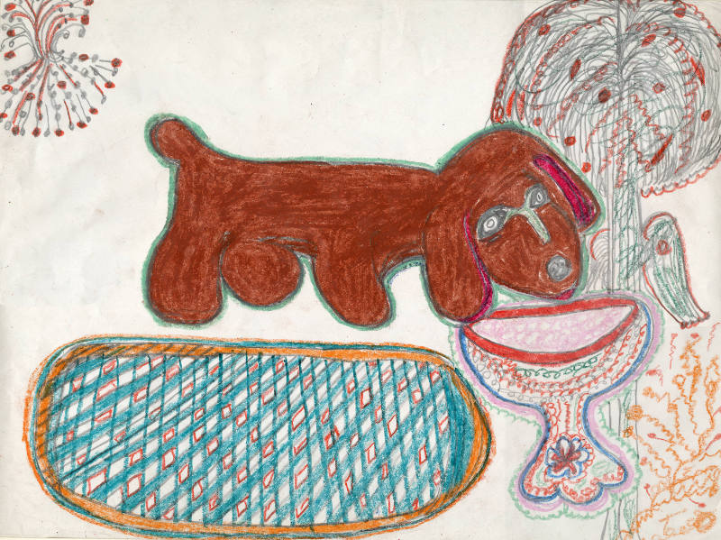 Nellie Mae Rowe, (1900–1982), “Brown Dog”, Atlanta, Georgia, n.d., Crayon and pencil on paper, …