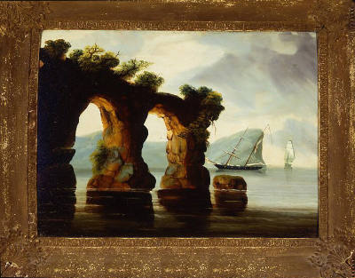 Artist unidentified, “Marine Scene”, United States, Mid-nineteenth century, Oil on Masonite, Fr…
