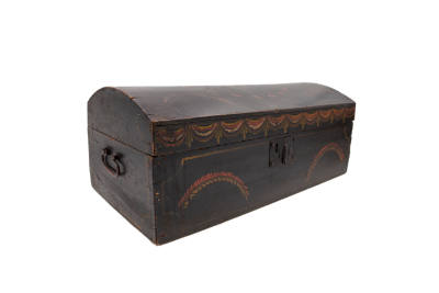 Artist unidentified, “Box”, Eastern United States, Probably 19th Century, Paint on wood, 8 x 20…