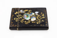 Artist unidentified, “Card Case”, London, England, c. 1850, Paint, gold leaf, and mother-of-pea…