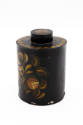 Artist unidentified, “Canister”, Maine, ca. 1830, Paint on metal, 4 3/4 x 4 1/8 in., Collection…