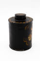 Artist unidentified, “Canister”, Maine, ca. 1830, Paint on metal, 4 3/4 x 4 1/8 in., Collection…