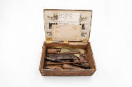 William Laurie (1876–1950), “Cigar Box containing chair stenciling tools of Mr. William Laurie”…