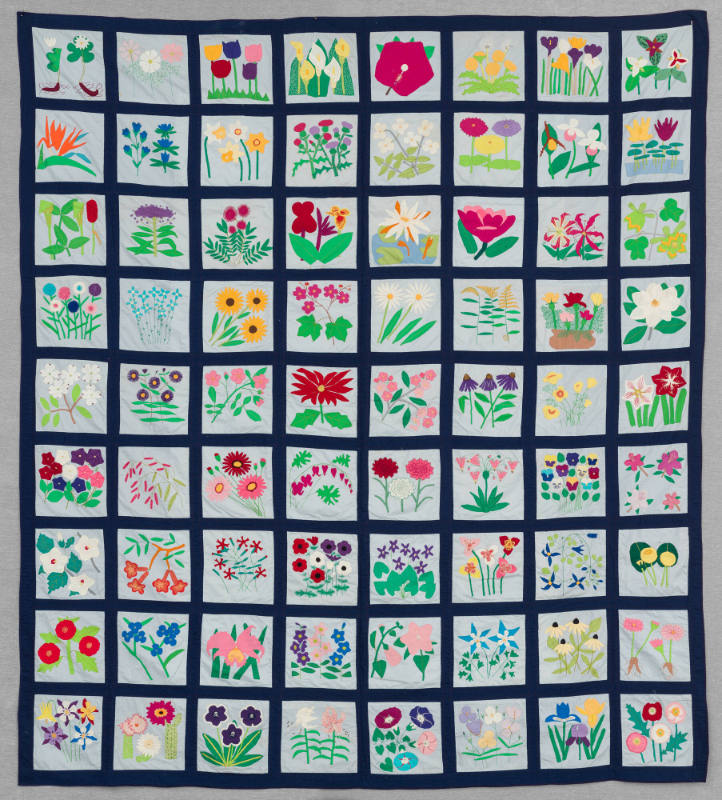 Dr. Raymond F. Bellamy, “Flower Quilt”, Tallahassee, Florida, n.d., Cotton, 78 x 87 in, Collect…