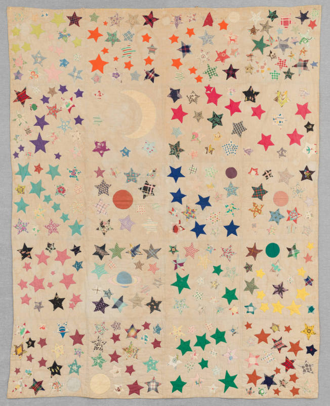 Dr. Raymond F. Bellamy, “Stars, Moon, and Planets Quilt”, Tallahassee, Florida, n.d., Cotton, 6…