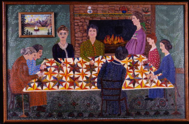 Finishing the Quilt
Nan Phelps (1904–1990)
1980
Oil on canvas 
28 1/2 x 44 1/4"
Collection…