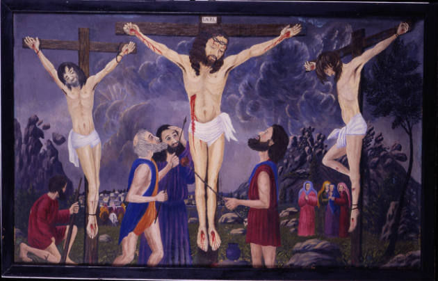 Nan Phelps, (1904–1990), “Crucifixion,” Hamilton, Ohio, 1940, Oil on canvas, 55 1/4 × 34 in., C…