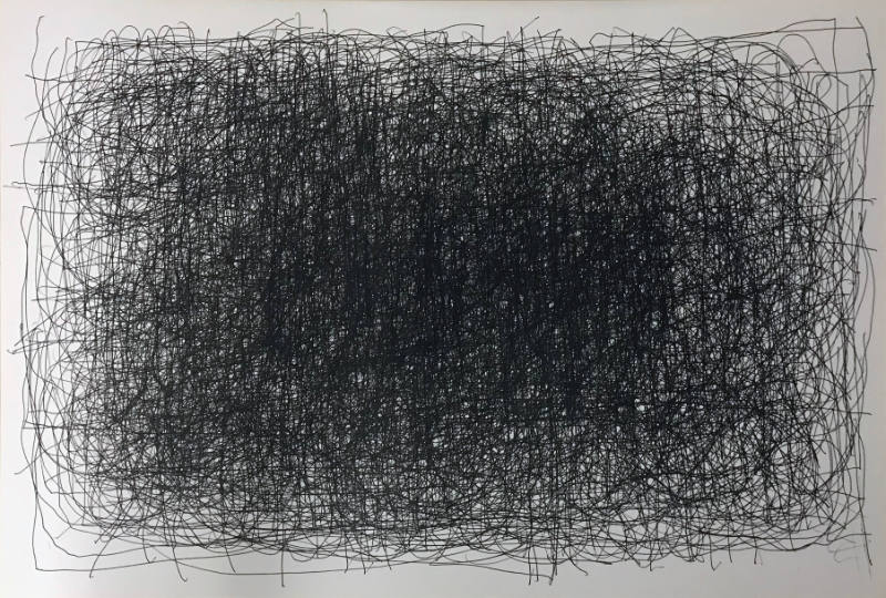 Dan Miller, b. 1961, “Untitled”, Oakland, California, 2018, Felt-tip pen on paper, 15 x 22 in.,…