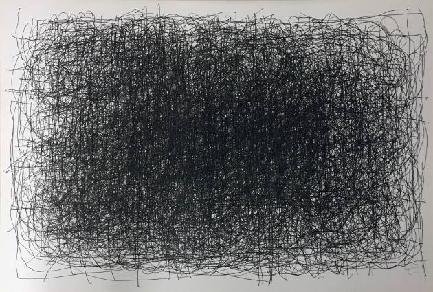 Dan Miller, b. 1961, “Untitled”, Oakland, California, 2018, Felt-tip pen on paper, 15 x 22 in.,…