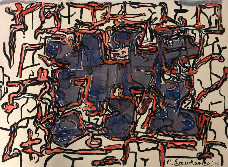 Claude Lawrence, (b. 1944), “Untitled”, Sag Harbor, New York, 2013, Acrylic on paper, 20 × 26 i…