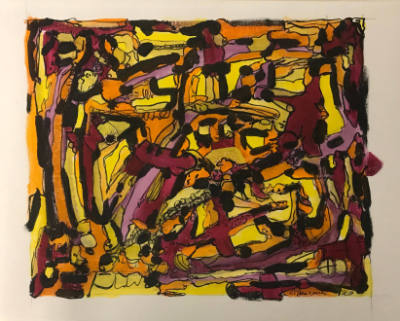 Claude Lawrence, (b. 1944), “Crossroads”, Sag Harbor, New York, 2013, Acrylic on paper, 20 × 25…