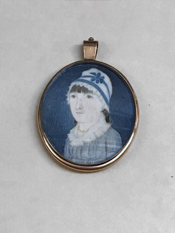 Artist unidentified, “Miniature Portrait of a Woman (possibly Lucinda Coleman Prentice)”, Sag H…