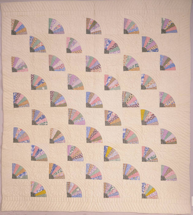 Mary Etta (Mrs. Edward Emmet) Bach, (1872–1974), “Fans Quilt,” Philadelphia, Pennsylvania, 1930…