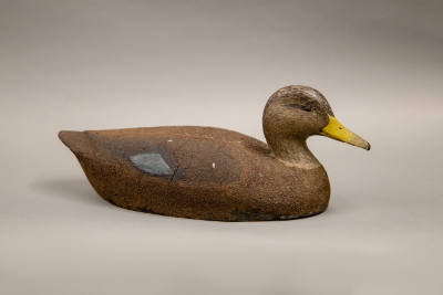 Harold Thengs, “Black Duck,” Long Island, New York, 1935 - 1943, Paint on crushed cork and wood…