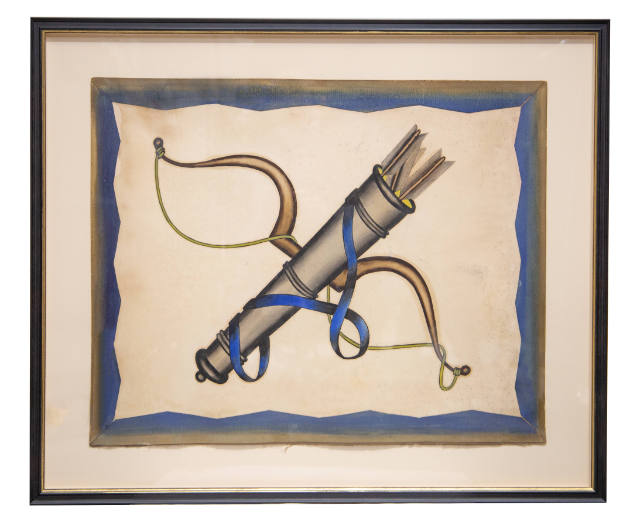 Artist unidentified, “Quiver and Bow with Arrows,” United States, 1890–1925, Paint on cardboard…
