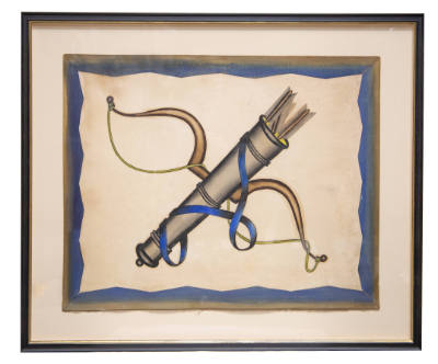 Artist unidentified, “Quiver and Bow with Arrows,” United States, 1890–1925, Paint on cardboard…