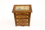 Artist unidentified, “Chest of Drawers,” United States, c. 1825, Watercolor, paint, on wood, 8 …