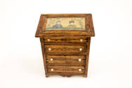 Artist unidentified, “Chest of Drawers,” United States, c. 1825, Watercolor, paint, on wood, 8 …