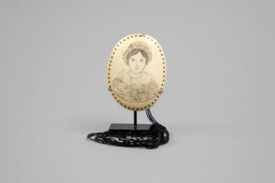 Artist unidentified, “Miniature Portrait”, United States, 1820–1840, Panbone, ebony, approx. 3 …