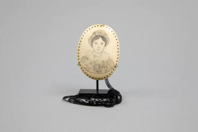 Artist unidentified, “Miniature Portrait”, United States, 1820–1840, Panbone, ebony, approx. 3 …