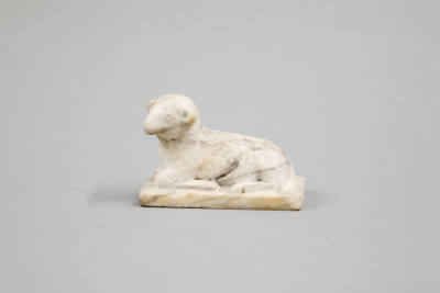 Artist unidentified, “Recumbent Lamb,” United States, c.1830–1865, Marble, 3 1/2 x 5 x 2 3/4 in…