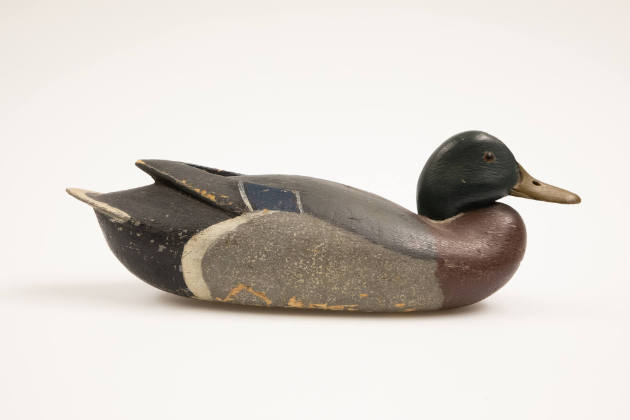 John Blair Sr., (1842–1928), “Mallard Drake”, New Jersey, 1930, Paint on wood with glass eyes, …