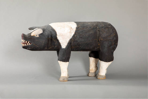 Felipe Benito Archuleta, (1910–1991), “Boar”, Tesuque, New Mexico, 1979, Paint on wood with a r…