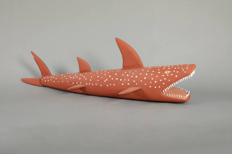 Artist unidentified, “Shark”, Australia, n.d., Paint on wood, 16 × 50 × 16 in., Collection of t…
