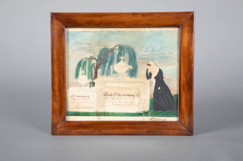 Deborah Goldsmith Throop (1808–1836), “Mourning Picture”, Madison County, New York, n.d., Water…