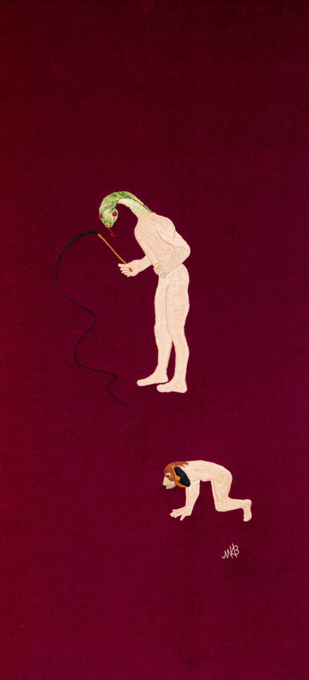 Mary K. Borkowski, (1916–2008), “The Whip”, Dayton, Ohio, 1969, Cotton and silk thread on polye…