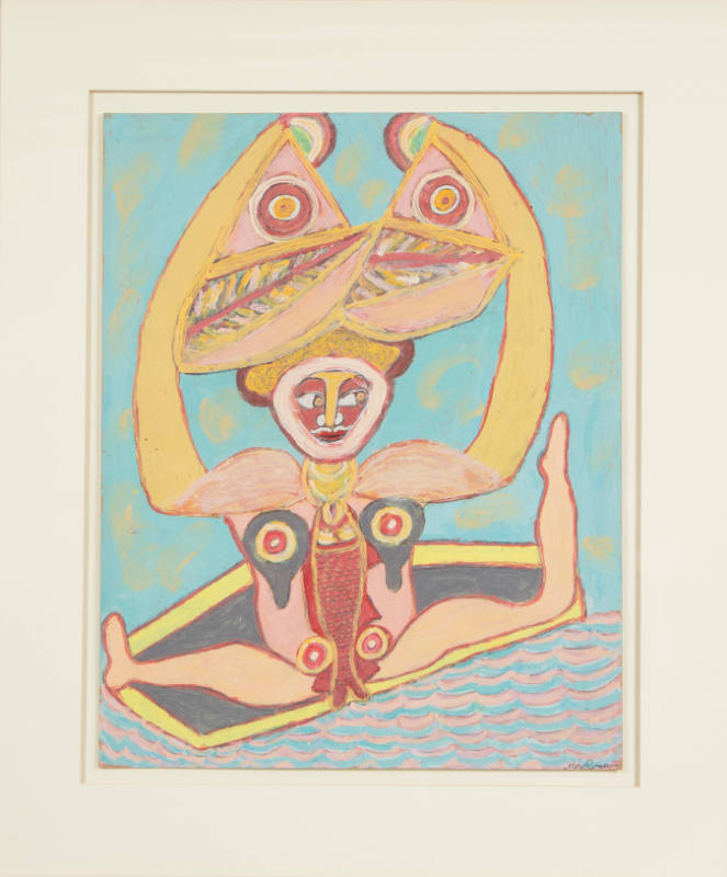 Max Romain, “Sea Godess”, New York, New York, n.d., Paint on cardboard, 19 3/4 x 15 3/4 in., Co…