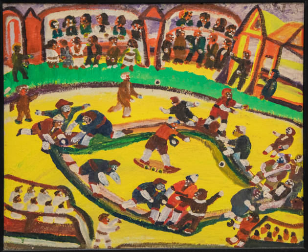 Reverend Johnnie Swearingen, “Baseball Game (22)”, Texas, United States, n.d., Oil on canvas bo…