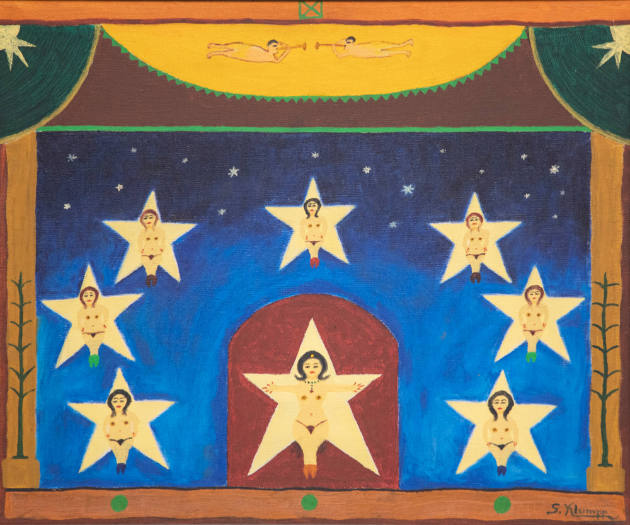 Gustav Klumpp,  “Starshow”, Brooklyn, New York, 1970, Acrylic on canvas, 20 1/8 x 24 1/8 x 1 1/…