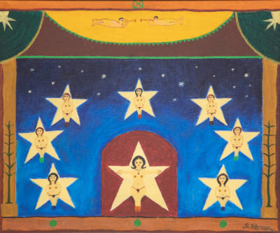 Gustav Klumpp,  “Starshow”, Brooklyn, New York, 1970, Acrylic on canvas, 20 1/8 x 24 1/8 x 1 1/…