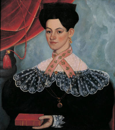 Woman with Pink Neck Ribbon
Attributed to Jonas W. Holman
Photo by Gavin Ashworth
