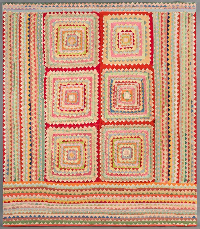 Artist unidentified, “Prairie Point Quilt”, Middletown, NY, 1930 - 1940, Rayon, synthetics, 90 …