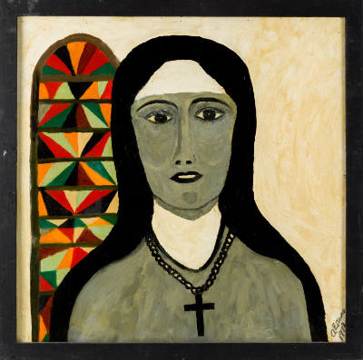 Antonio Esteves, “A Young Nun”, New York, 1973, Paint on canvas board, 24 × 24 × 1/8 in., Colle…