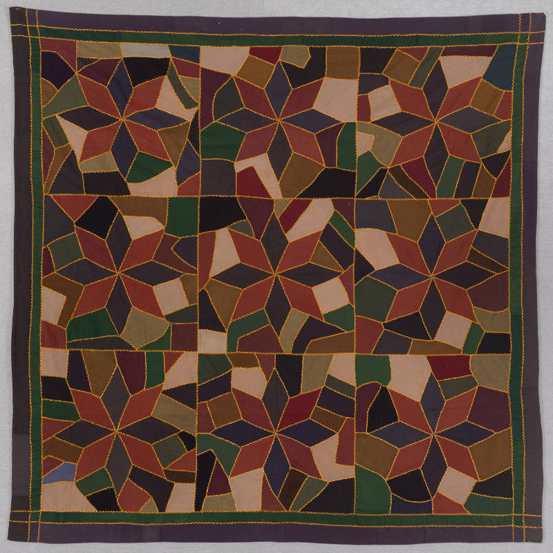 Artist unidentified, “Contained Crazy Quilt”, United States, c. 1890, Wool, 77 x 79 in., Collec…