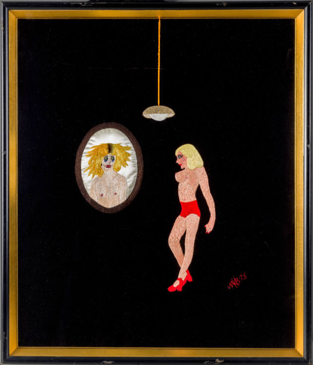 Mary K. Borkowski, (1916–2008), “The Unhappy Hooker”, Dayton, Ohio, c. 1968, Cotton and silk th…