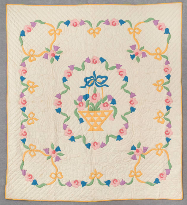 Mary Etta (Mrs. Edward Emmet) Bach, “Flower Basket Quilt”, Philadelphia, Pennsylvania, 1930 - 1…