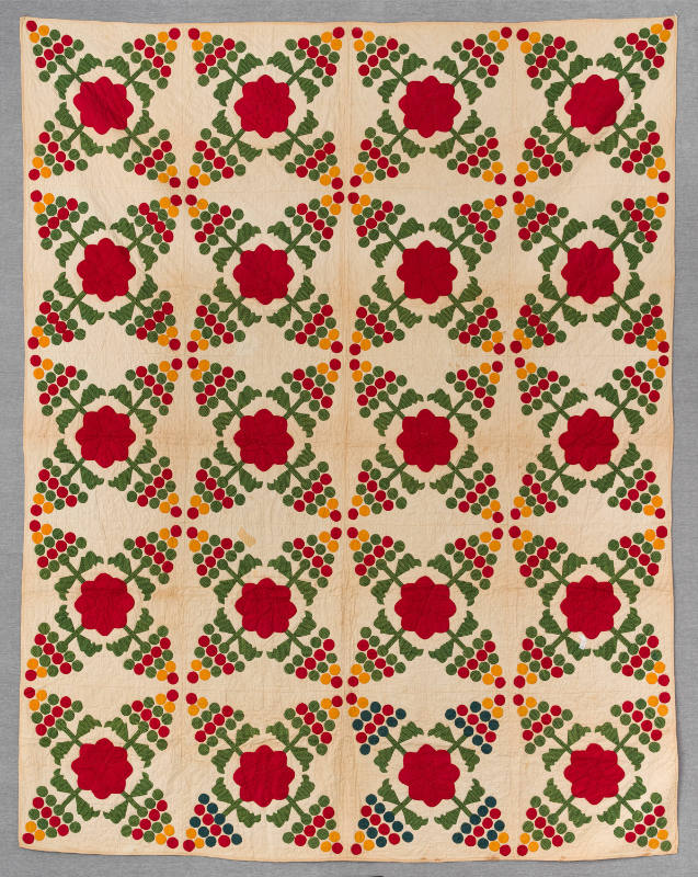 Unidentified member of the Hilton family, “Blossom and Cherry Applique Quilt”, United States, 1…