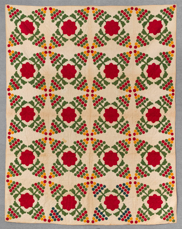 Unidentified member of the Hilton family, “Blossom and Cherry Applique Quilt”, United States, 1…