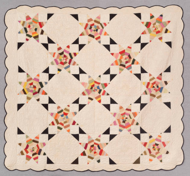 Artist unidentified, “Spiderweb Star Quilt”, United States, Late 19th or early 20th century, Si…