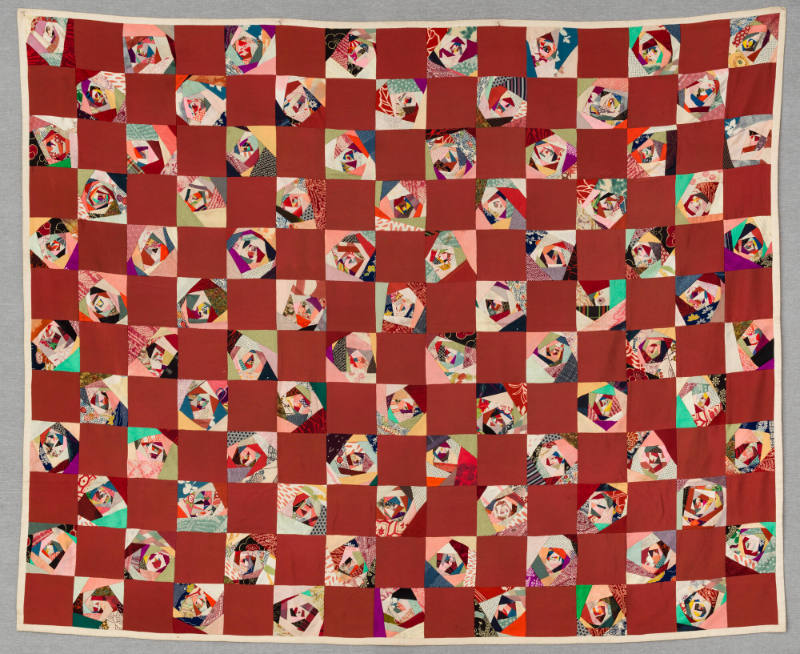 Artist unidentified,  “Vortex Quilt”, Found in Pennsylvania, 1940 - 1950, Antique Japanese fabr…