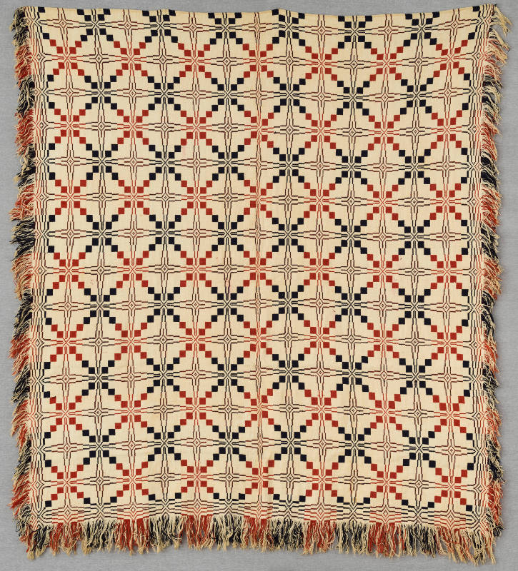 Artist unidentified,  “Double Weave”, United States, n.d., Wool with self fringe on three sides…