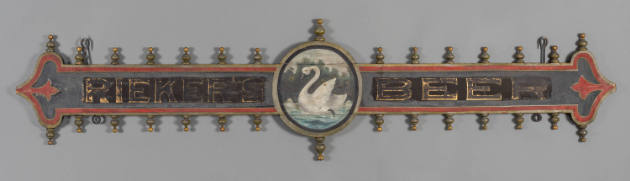 Artist unidentified, “Trade Sign: Rieker's Beer with Swan Medallion”, Lancaster, Pennsylvania, …