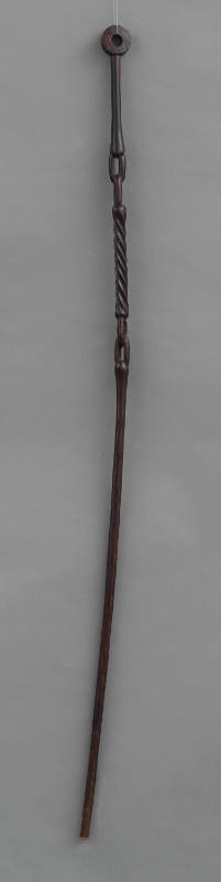 Artist unidentified, “Carved Stick with Two Whimsy Knots”, United States, n.d., Carved Dark Har…